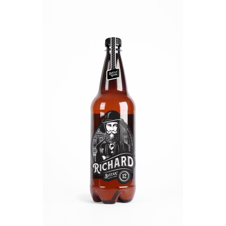pivo Richard světlý ležák 12° (Světák) 1 litr PET