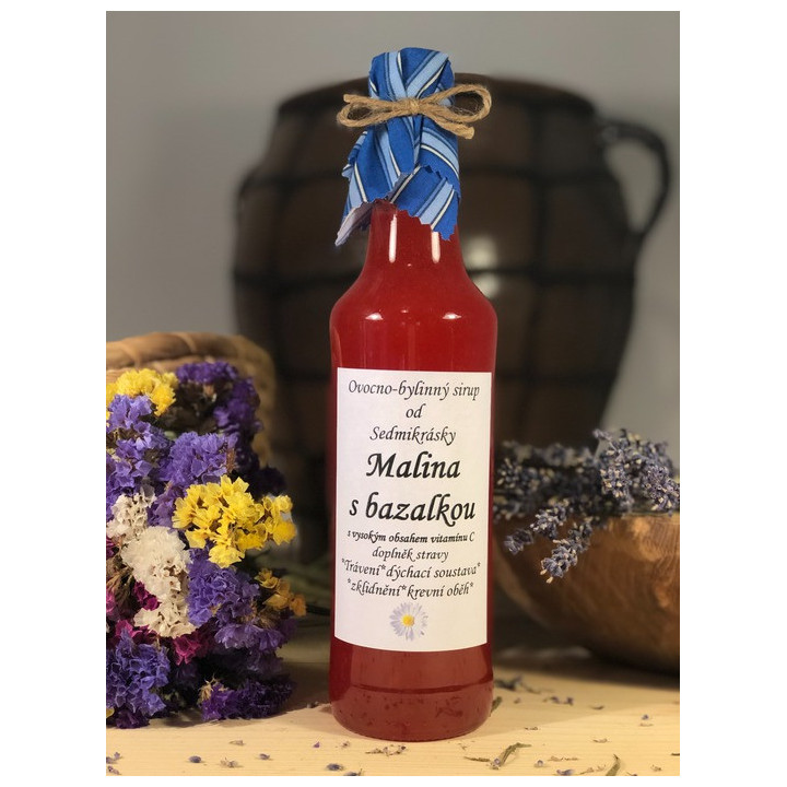 Sirup MALINA s bazalkou (Sedmikráska)