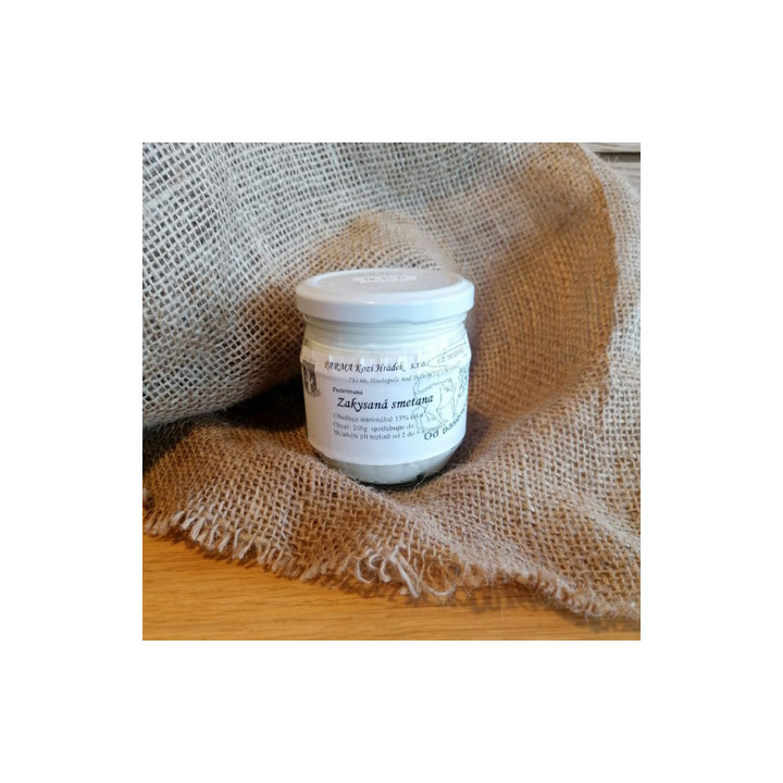 Zakysaná smetana 150g (vratné sklo) (Kozí Hrádek)