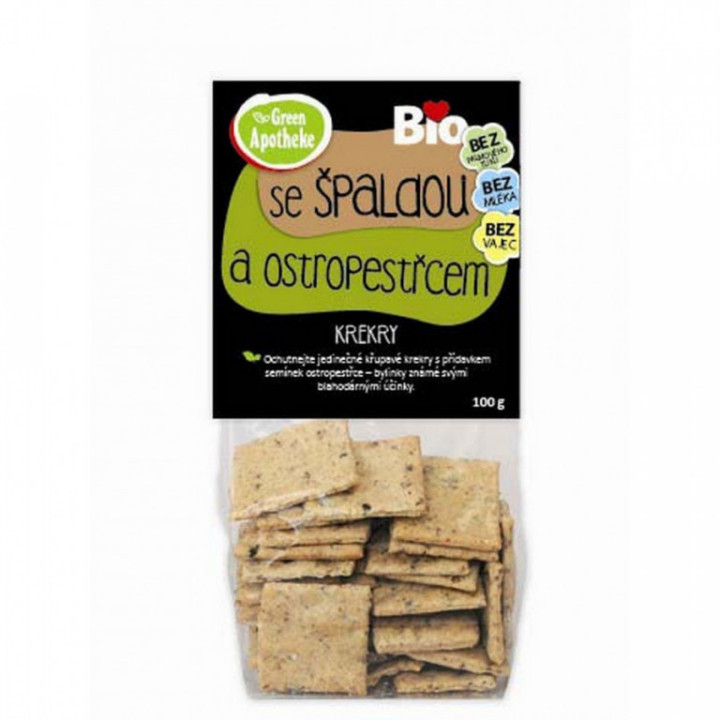 Krekry špaldové s Ostropestřcem BIO 100g (Green Apotheke)
