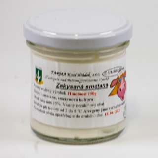 Zakysaná smetana 150g (vratné sklo) (Kozí Hrádek)