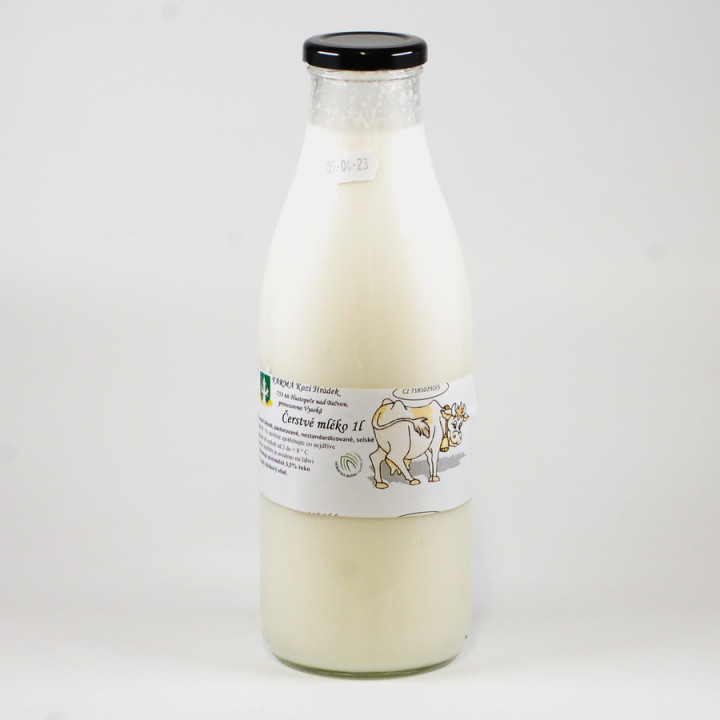 Mléko Kozí Hrádek 1 litr (vratné sklo) (Kozí Hrádek) 