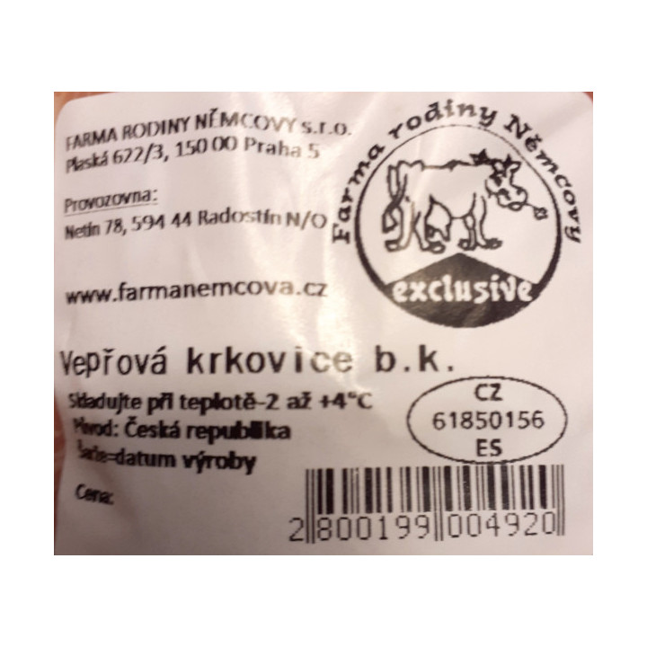 Vepřová krkovice BK 500g (Farma rodiny Němcovy)