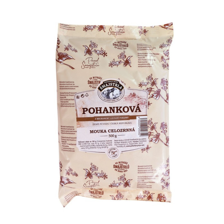 Pohanková mouka celozrnná 500g (Šmajstrla)