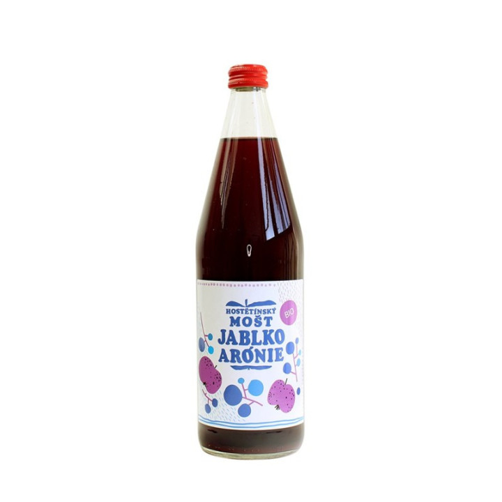 Mošt jablko, aronie BIO 0,75l (Hostětín)